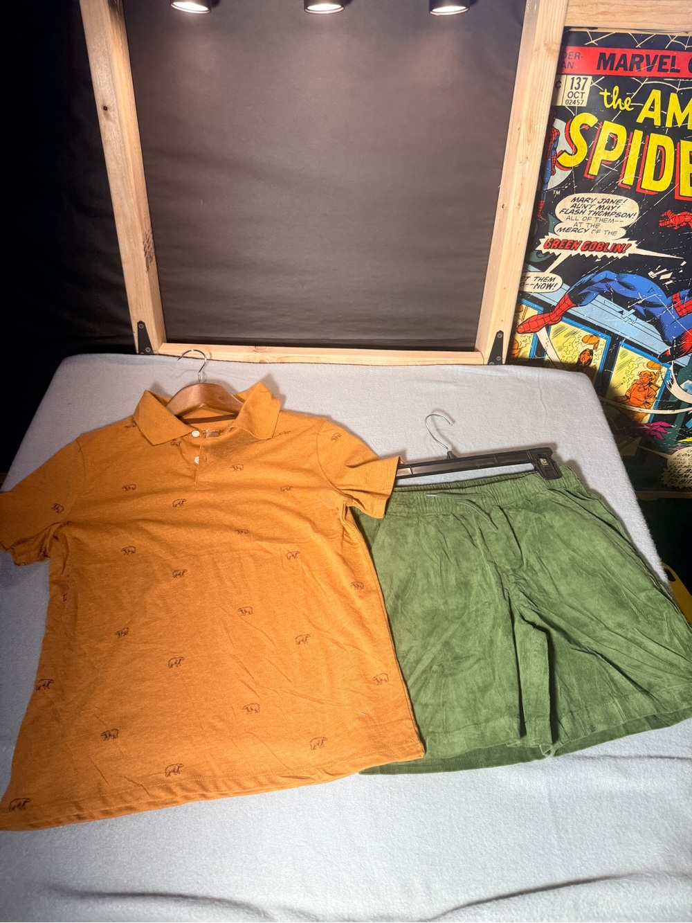 Cat & Jack Orange Polo and Green Shorts Matching Set
